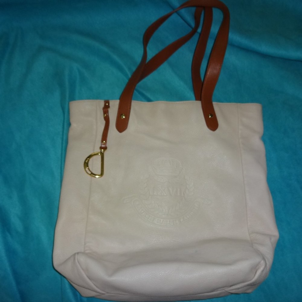 Lauren Ralph Leather Putnam Equestrian purse/tote/Hobo/bag/Shoulder, pockets